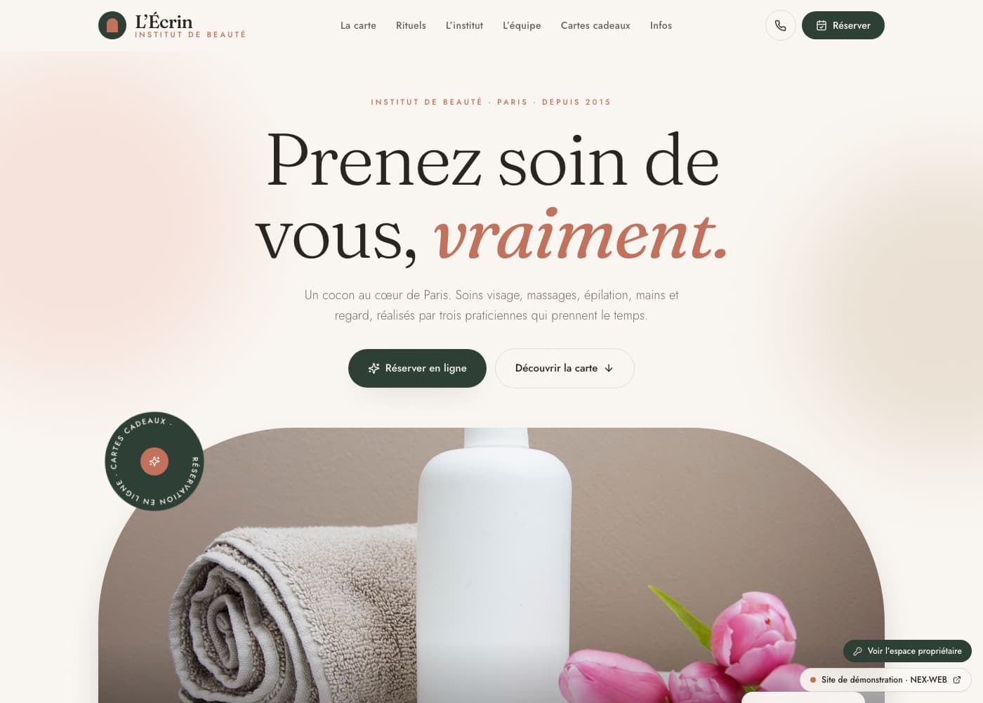Aperçu du site L’Écrin